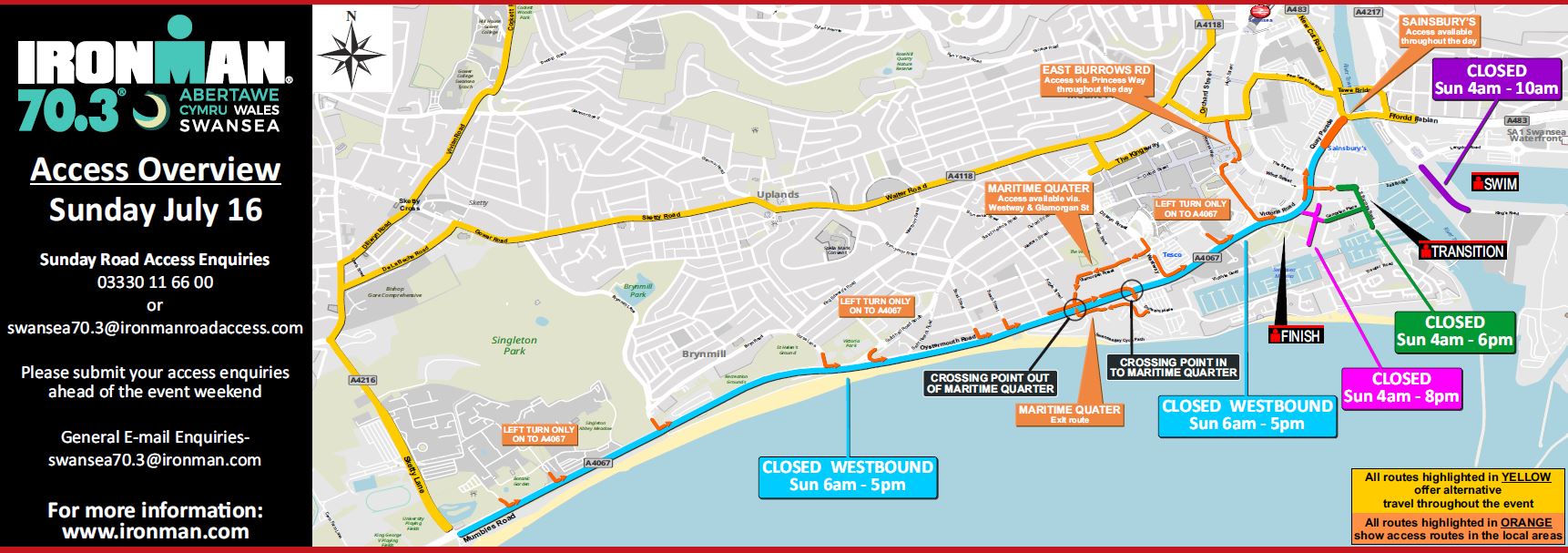 IRONMAN 70.3 Swansea Road Closures Enjoy Swansea Bay